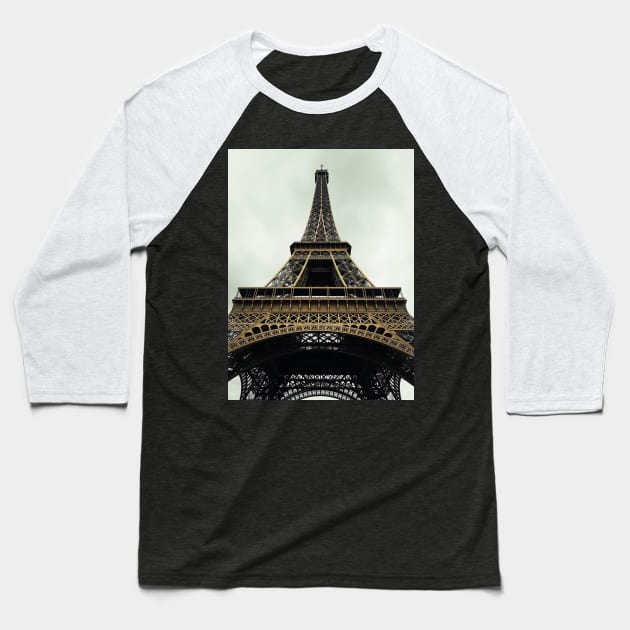 eiffel tower closeup Baseball T-Shirt by psychoshadow